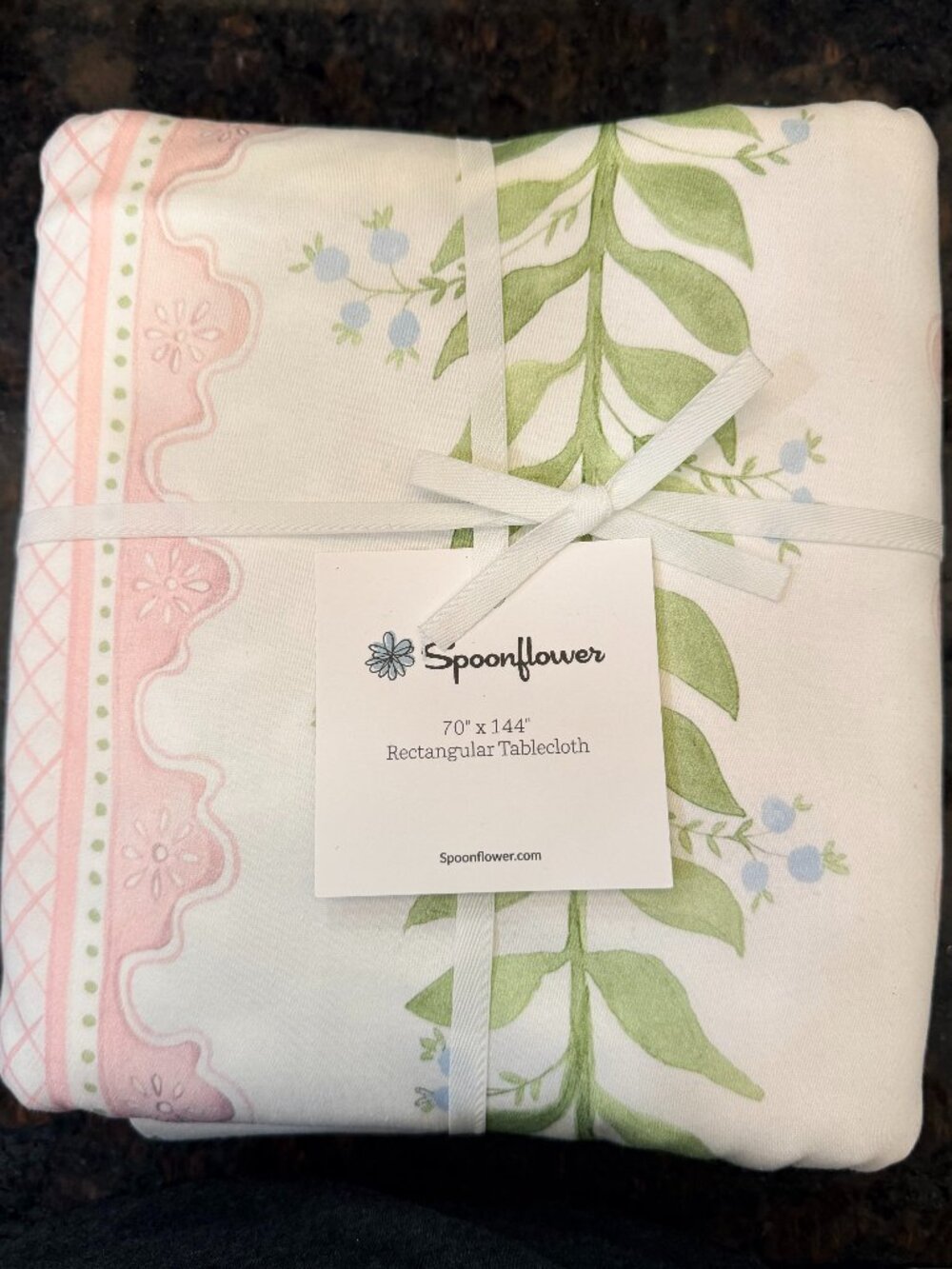 NWT Spoonflower Floral Tablecloth 70x144 XL
